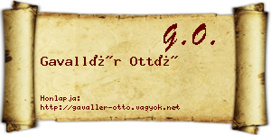 Gavallér Ottó névjegykártya